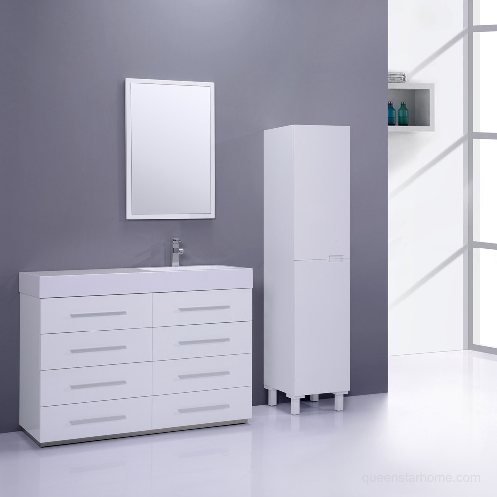 QS-AL05 48” Gloss white bathroom vanity cabinet