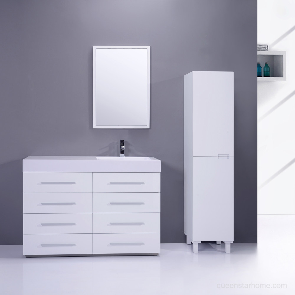 QS-AL05 48” Gloss white bathroom vanity cabinet