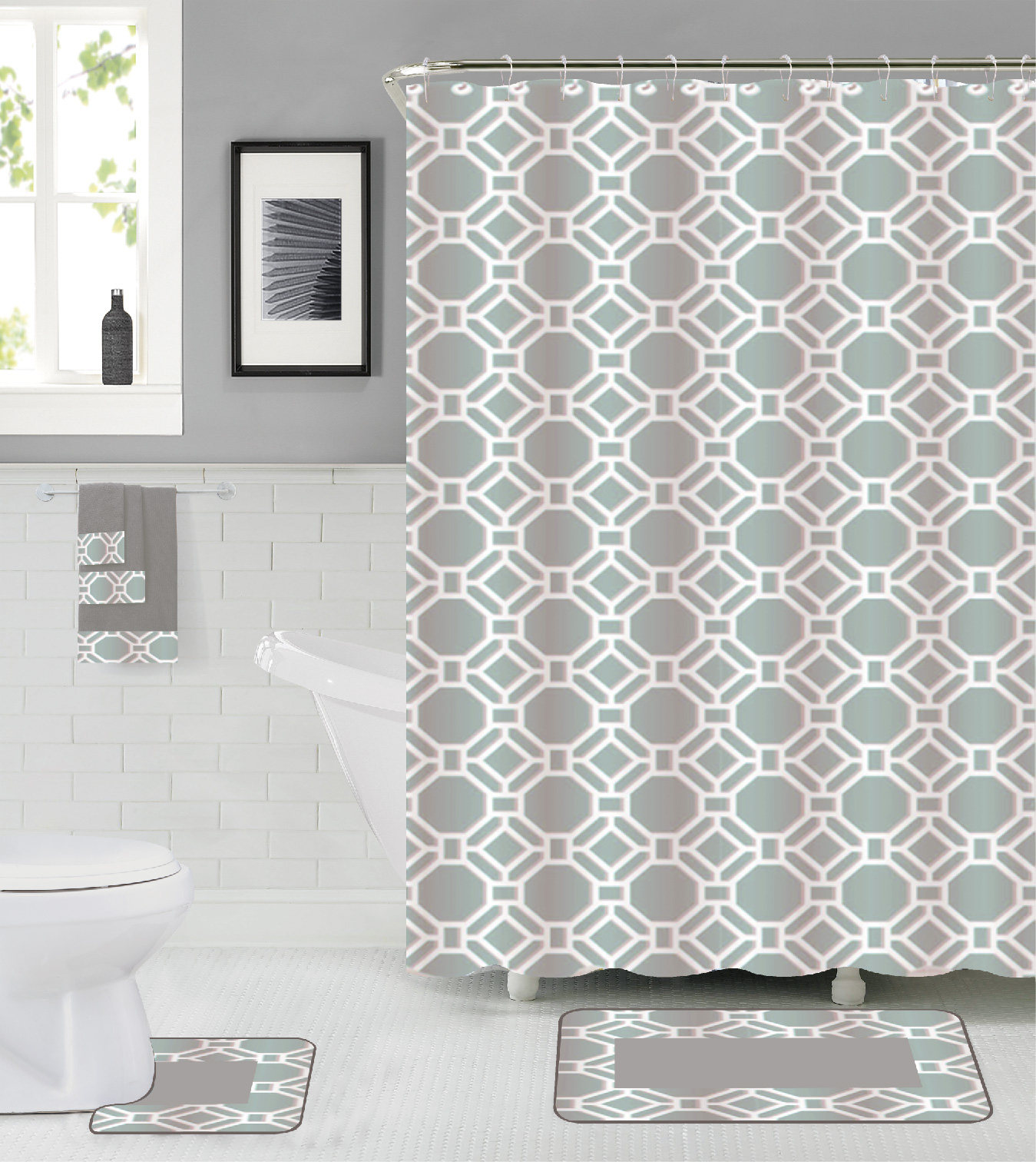 Home Gray Gramercy Shower Curtain