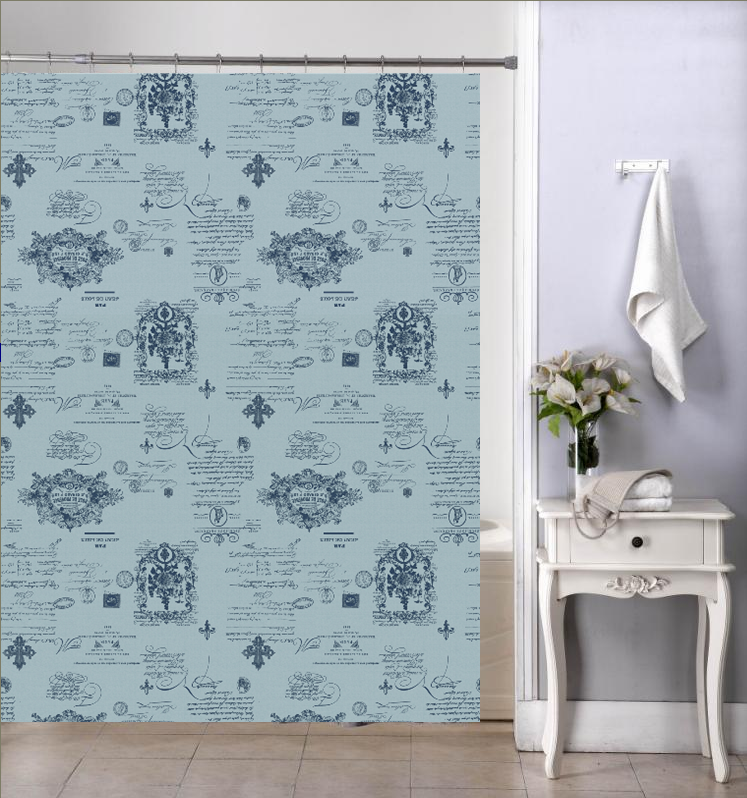 Vintage Abstract Fabric Shower Curtain