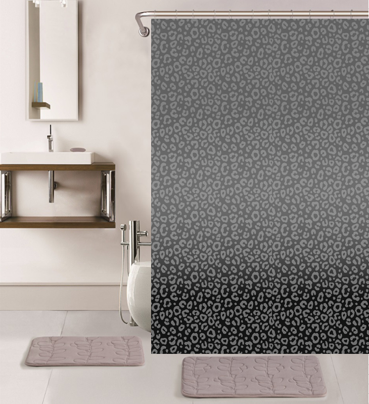 Black Leopard print Shower Curtain