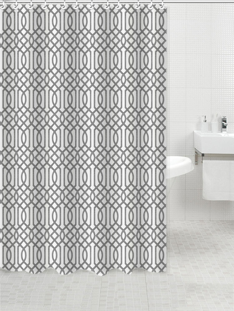 Modern Geometric Lattice Design Shower Curtain