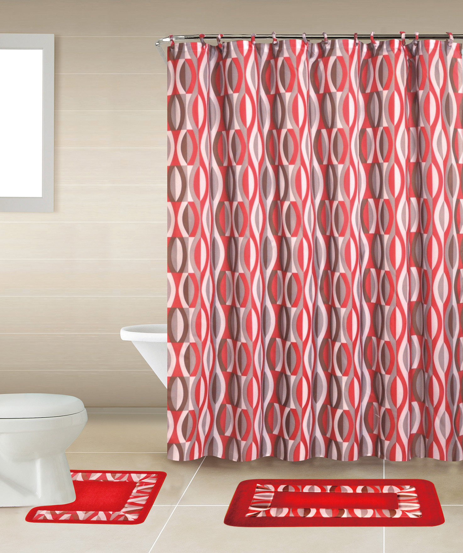Geometic Helix Swirls Shower Curtain