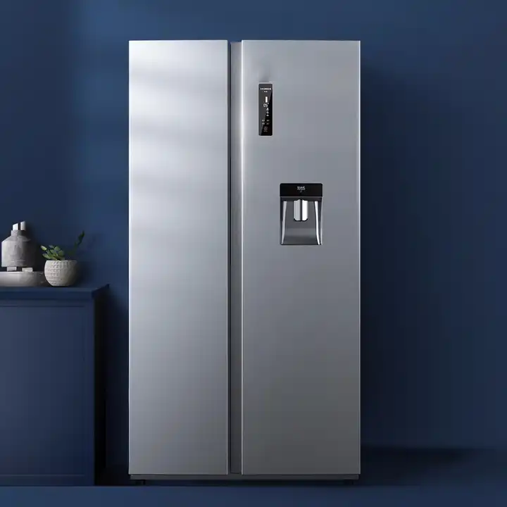 REFRIGERATOR HUA072 Power Source Electric Capacity 500-599L Dimensions (L x W x H (Inches) 88X76X188 cm Power (W) 1100w Voltage (V) 220v Material Stainless steel Installation PORTABLE Freezer Capacity 201L Fridge Capacity 361L Energy Efficiency Rating Grade 2 Certification ce Capacity 566L Product name Refrigerator with water dispenser Door 2 Door Defrosting Automatic Keyword Refrigerator Household Refrigerant R600a Function Cooling Function