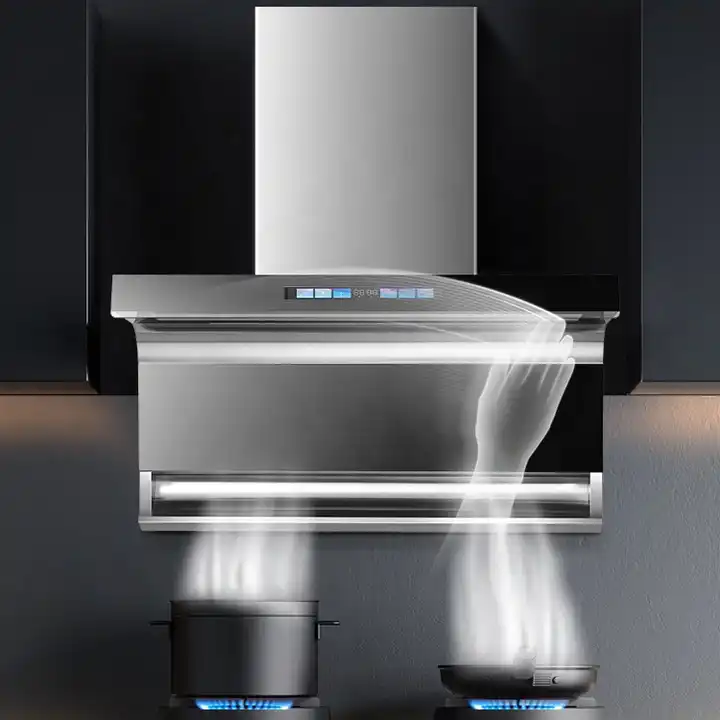 RANGE HOOD HUA115 Air Exhaust Rate ≥ 21 m³ / min App-Controlled Speak Directly Power (W) 230 Voltage (V) 220 Function LOW NOISE Material 430 Stainless Steel + tempered glass Features Voice Control & Wave Hand to Control Switch 4-speed Smart Control Technology Installation Wall Mountd or Under cabinet Certification ETL Air flow 1000CFM Illuminate LED Light with Changeable Brightness