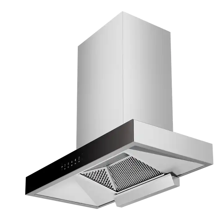 RANGE HOOD HUA103 Air Exhaust Rate 18-20 m³ / min Power (W) 300 Voltage (V) 220 Function LOW NOISE Nominal air volume 1020m³/h Max. air volume 1140m³/h Noise 56dB Main material Stainless steel Number of power level Two speed and stir fry Control type Touch control and hand gestures Duct Size 1.8m Motor input power 300W Net weight 16.5kg Gross weight 21.5kg