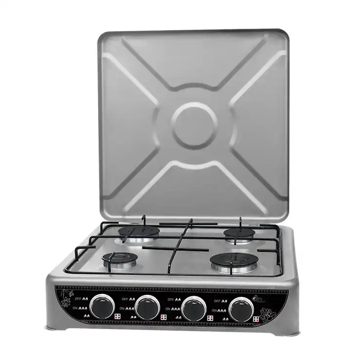 GAS STOVE HUA136 Cooker Quantity Multi-cooker Cooktop Installation Built-In Power Source Gas No. of Gas Burner 4 Power (W) 50/60Hz Voltage (V) 110V-220V Surface Material Stainless steel Cooktop Size 23 in. Fuel Type LPG Case design Built-in Color Silver Gas Pressure 2800 pa Gas Burner 3300W/H 1750W/H 1750W/H 1000W/H Ignition Type pulse ignition