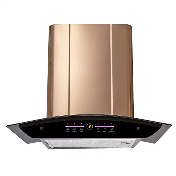 RANGE HOOD HUA105 Power (W) 210 Voltage (V) 220 Function LOW NOISE Product name Cooker Hood Material Tempered Glass + Ss Motor 24# Copper Motor Filter Aluminum Filters Chimney stainless steel Switch Sensor Touch Light Led Light Size 600*470*520mm