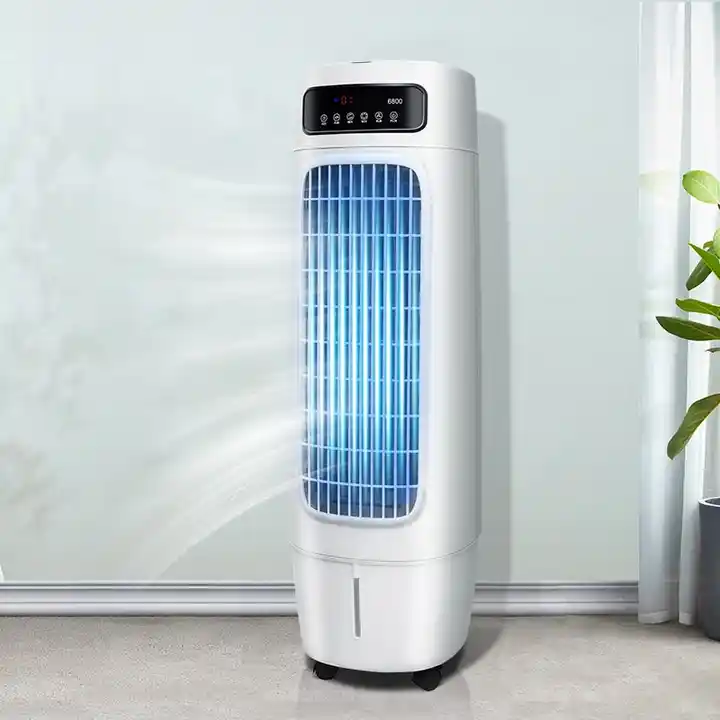 AIR COOLER HUA147 Power Source: Electric Power (W): 250 Power Type: AC Voltage (V): 220 Timer: Yes Function: Cooling Only Power supply: 110-120V/ 208-230V/ 220-240V Size: 38.5*35*109cm Weight:9.5kg Package Size: 42*39*114cm N.W.: 9.5kg G.W.: 11kg Water tank capacity: 30L Rated power: 250W Applicable area: 15-25m2 Fan speed: 3