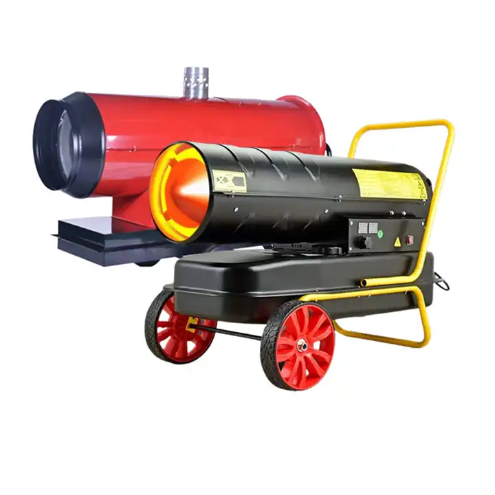 KEROSENE HEATER HUA208 Weight: 17 KG Material: Stainless steel Key Selling Points: Automatic Dimension(L*W*H): 815*345*485mm Core Components: Motor, Pump Fuel: Diesel/Kerosene Heating output: 15KW to 120KW Voltage: 220V-50Hz Fuel Tank: 19L, 38L, 50L, 70L Fuel Consumption: 1.3L/h Heating Aera: 260m²-2400m² Thermostat Control: With