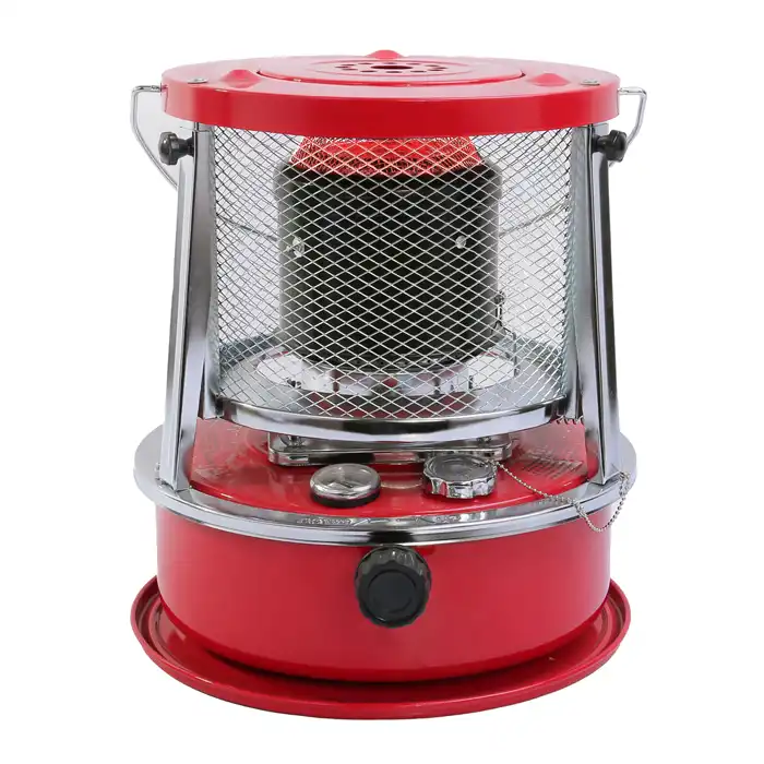 KEROSENE HEATER HUA217 Function of kerosene heater: Used Indoor Color: White Portable Kerosene Heater: Accessories Power: 7800-8900 BTU Tank Capacity: 5.2L Material: Cold-roll Steel + Stainless Steel Output (BTU): 7800-8900 Oil Consumption(L/h): 0.20-0.28 Net Weight (KG): 8.1 Size: 32.5cm×32.5cm×38cm