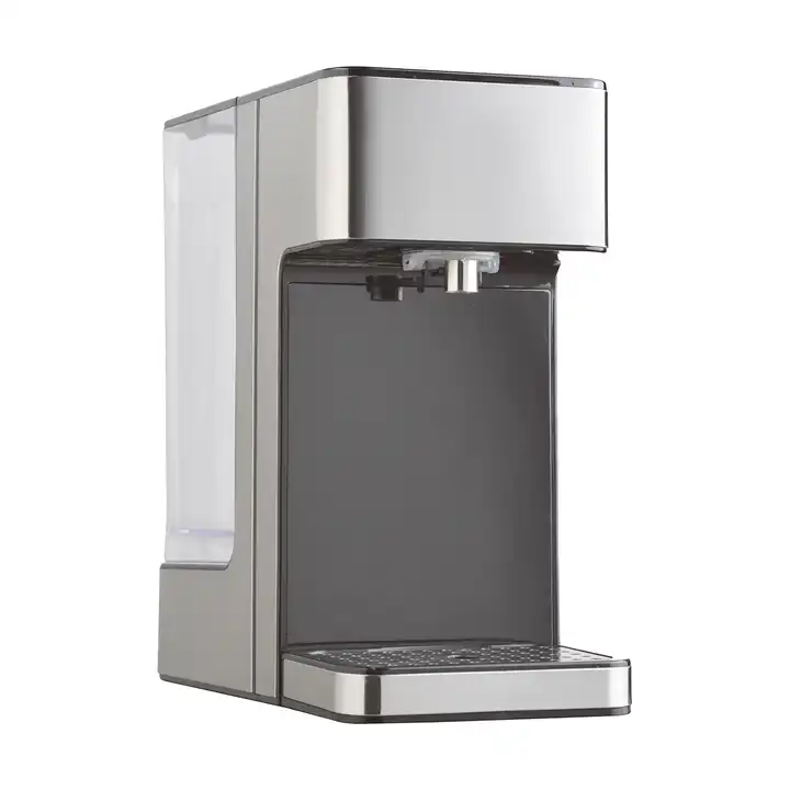 WATER DISPENSER HUA251 Dimensions (L x W x H (Inches): 160*270*285 Housing Material: Stainless steel Power (W): 2600 Voltage (V): 220/50Hz Installation: Stand Fuction: heating Temperature: 45℃, 55℃, 65℃, 75℃, 85℃, 100℃ Highlight Function: to make the water to 100℃ in 5 senconds Capacity: 2.7L water tank Output Water Volume: 100ml, 200ml, 300ml, 400ml Optional: Integrated water filter Gift Box: 278*205*328 Carton Box: 570*412*345 Weight: GW:10.3KGS; NW: 7.44KGS