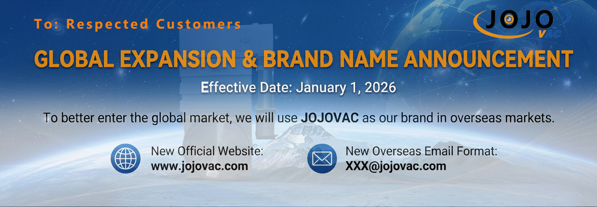 New Company Website and Email Address Will Be Used Since 1st, Jan. 2026