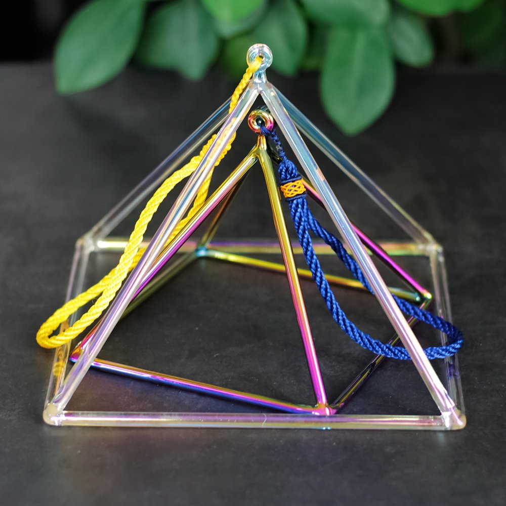 rainbow color crystal singing pyramid #YS0022