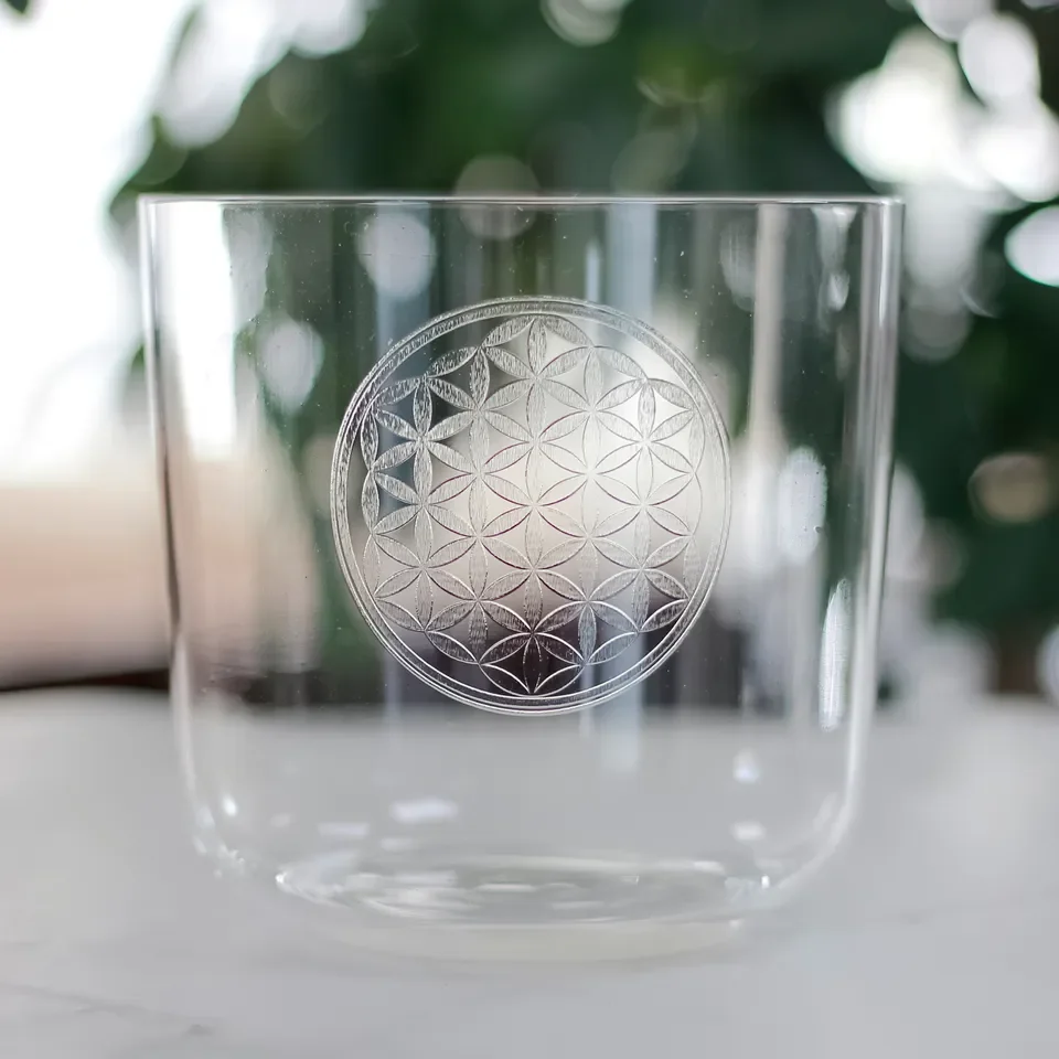 flower of life clear singing bowl #YS0038