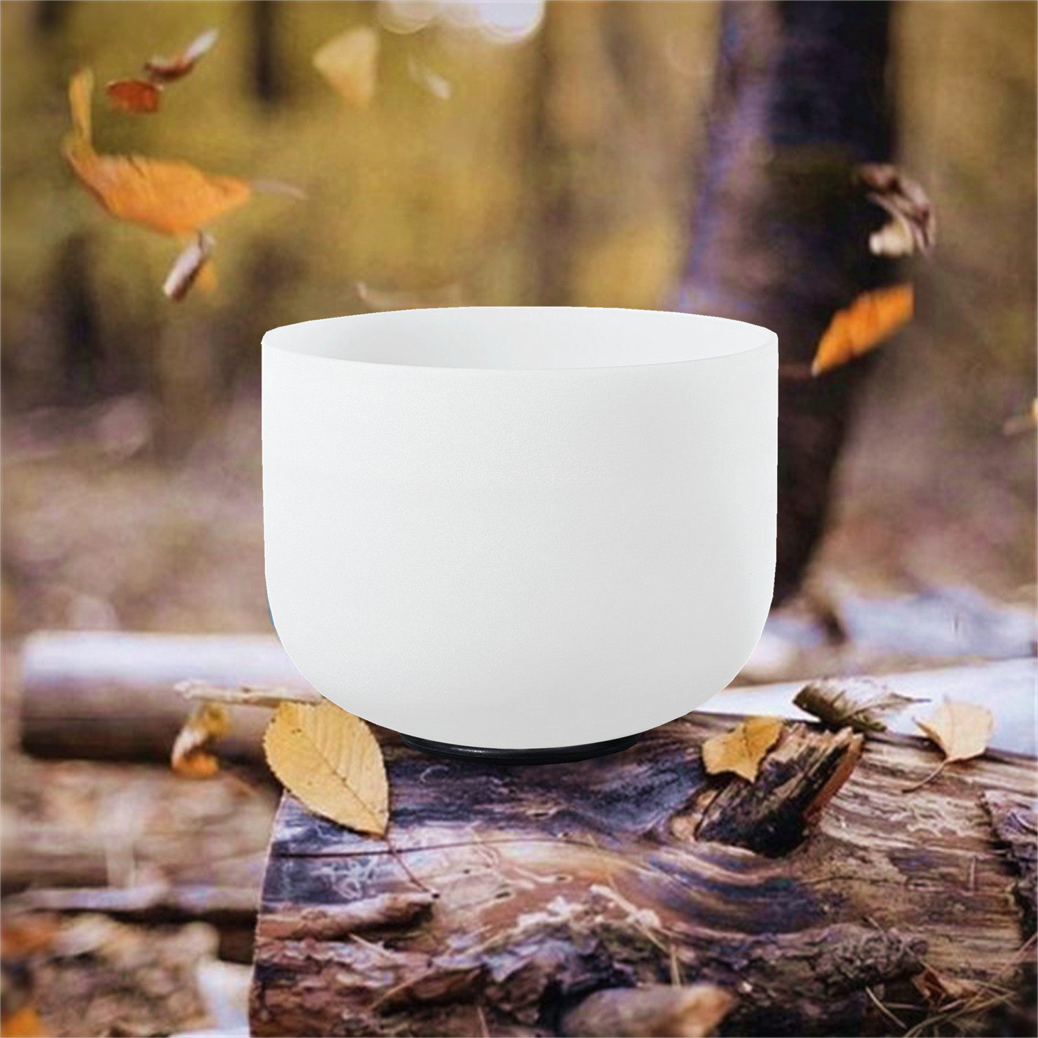 frosted white crystal singing bowl #YS0051