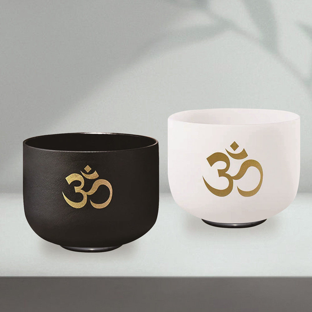 double black singing bowl with OM design #YS0057