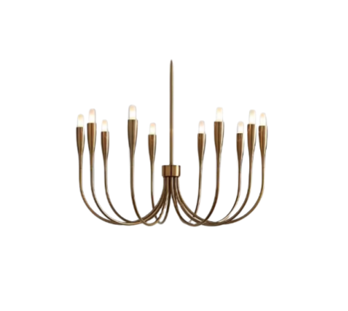 FCYC004 Brass Metal Hanging Chandelier with Multi Bulbs for Home Decoration Restaurant Factory Purpose Decorative Hanging Lamp