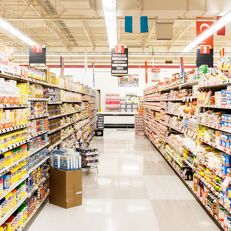 Supermarket shelves