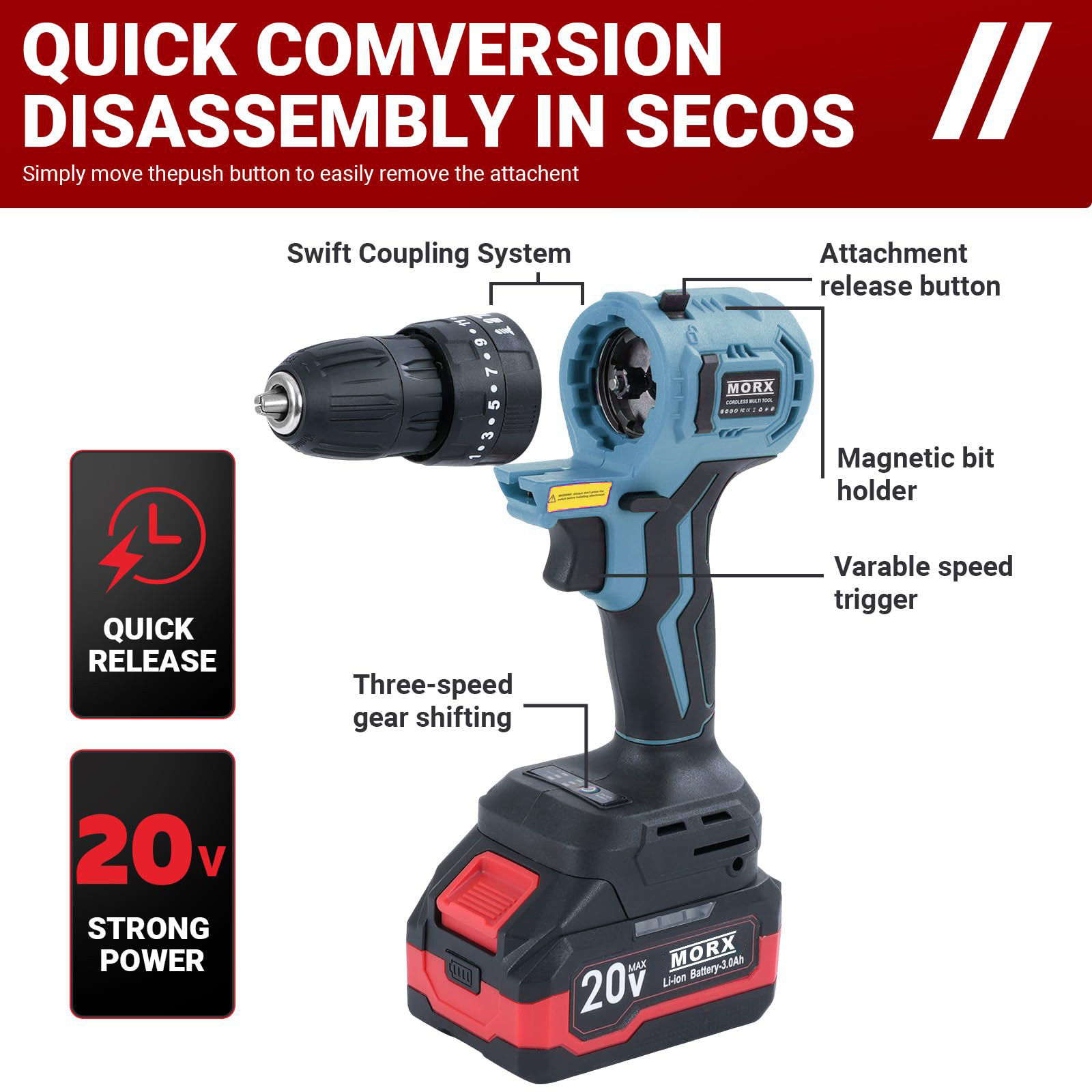 Multiple head electric tools