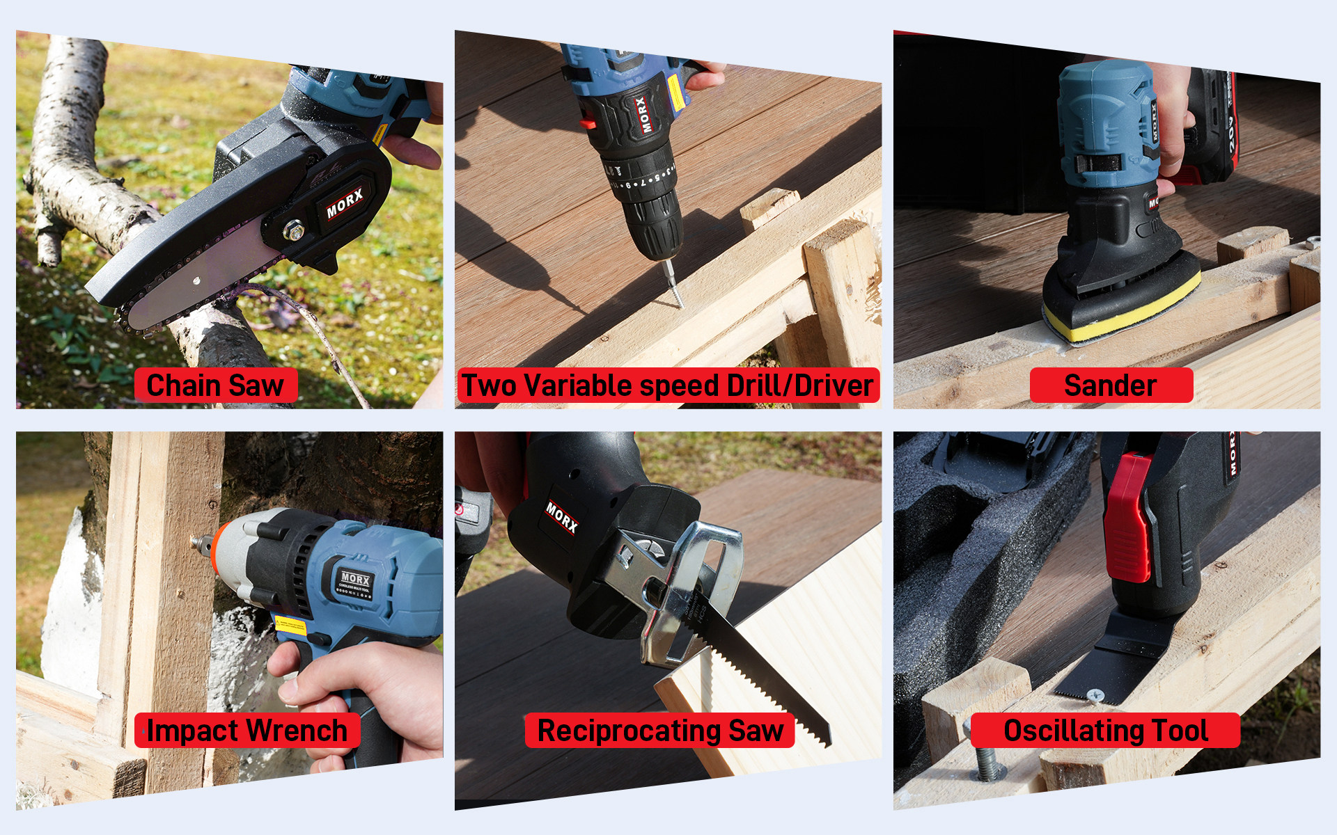 Multiple head electric tools