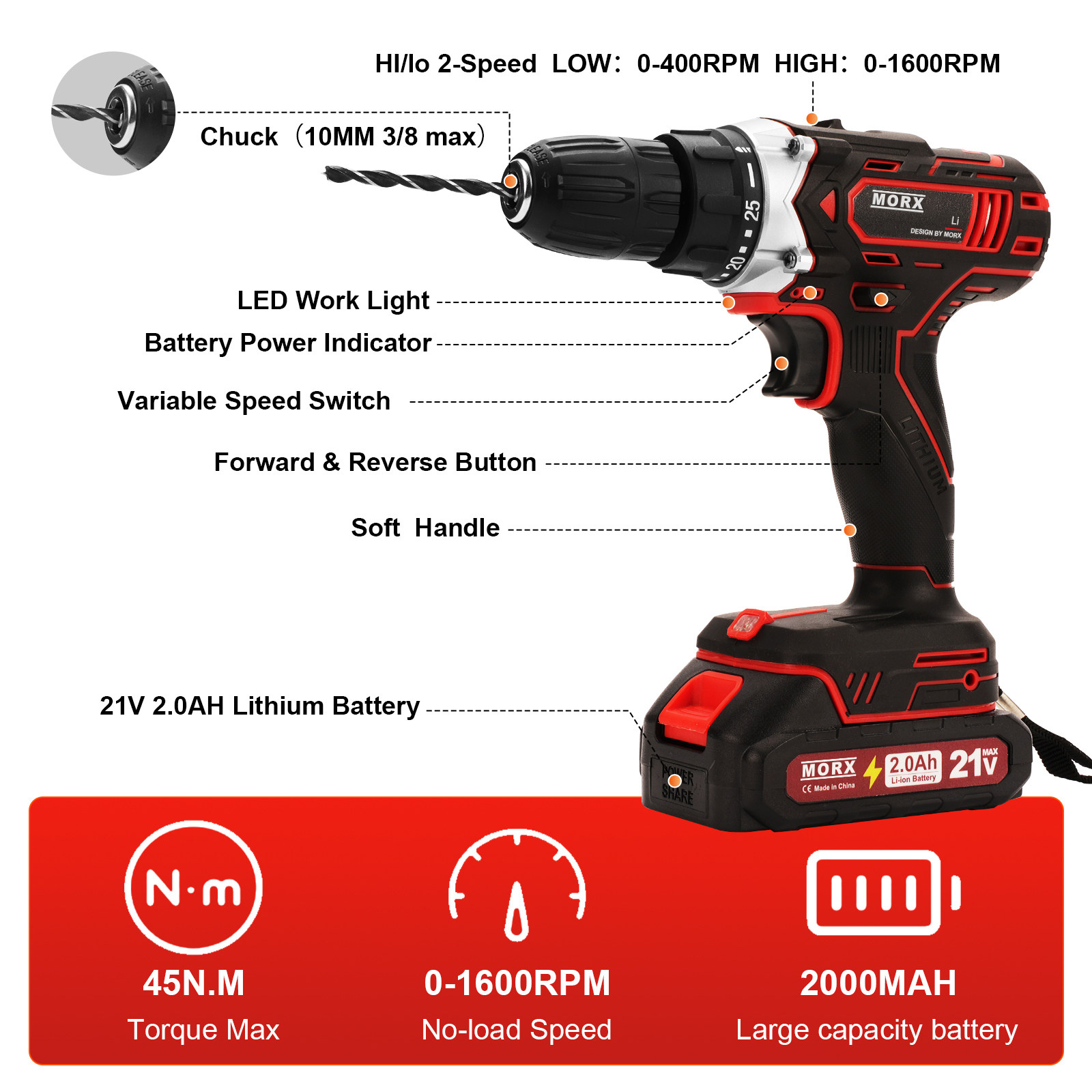 Lithium battery drill