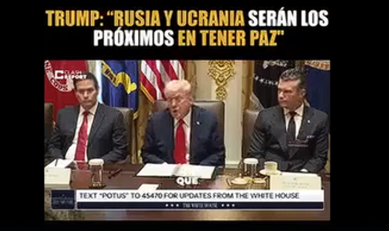 Trump asegura haber resuelto la guerra en Gaza y dice que Ucrania será la próxima