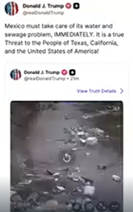 Donald Trump demands Mexico solve water and sewerage problem