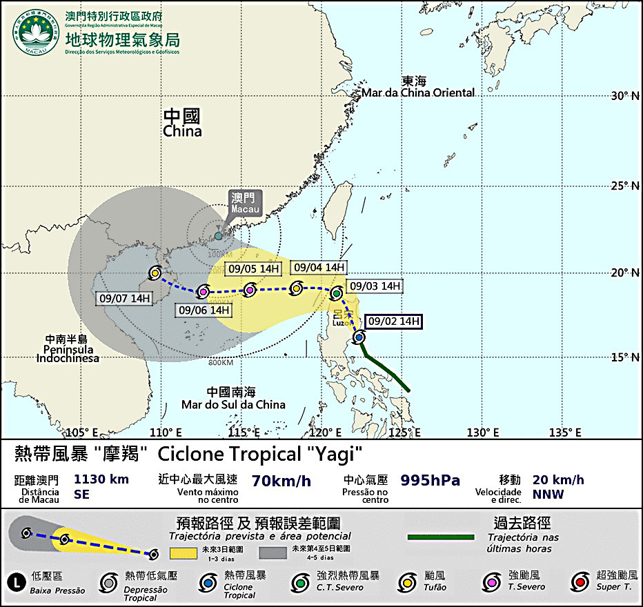 “摩羯”吹近漸影響本澳    氣象局今或發一號風球