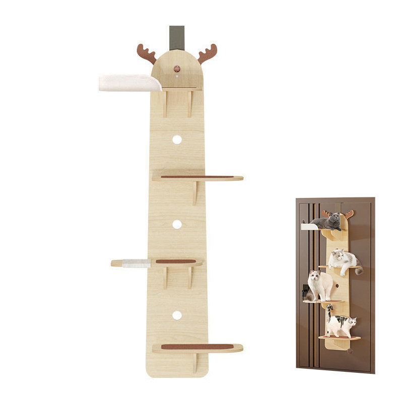2023 New Design Multi-Level Door Hanging Pet Cat Scratching Tree Tower Cat Climbing Frame for Indoor