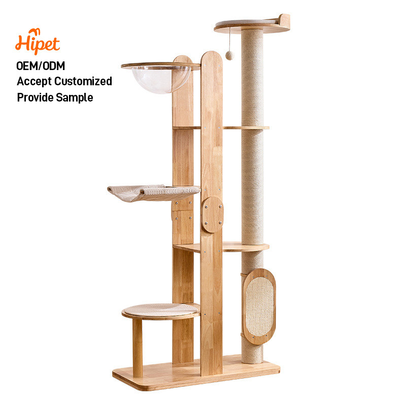 Modern Premium Simple Solid Wood Cat Tree Stable Capsule for Cats Family Cat Furniture Matching Elegant House