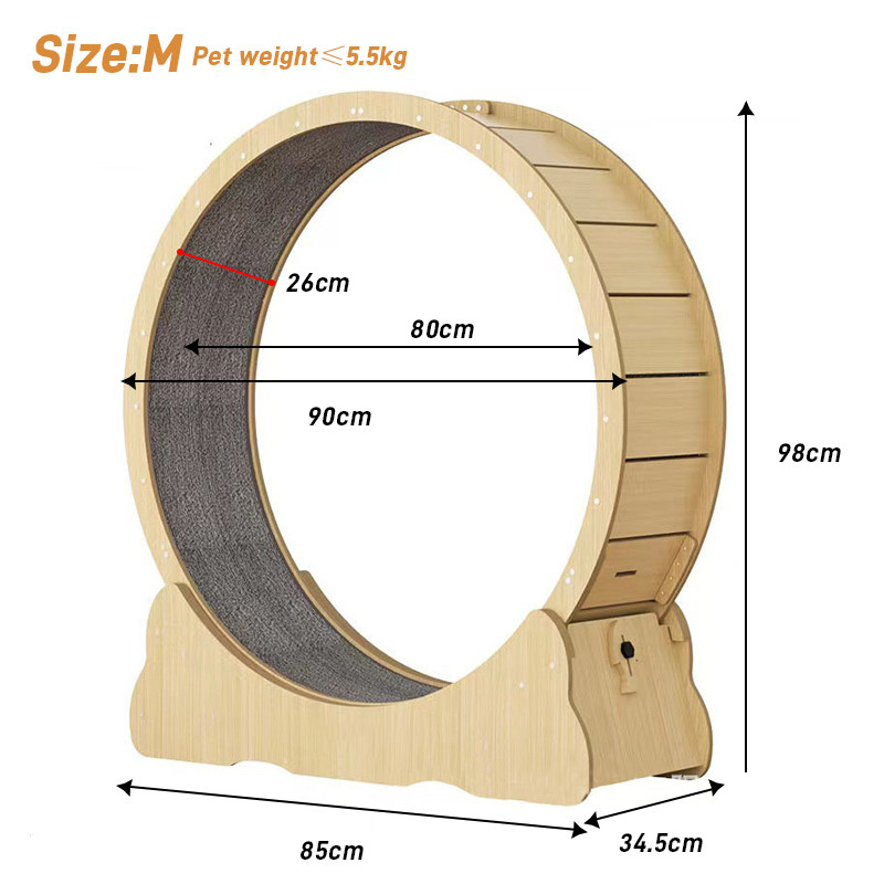 Custom Wood Cat Climbing Frame Mute Treadmill Cat Toy Relieve Boredom Cat Interactive Sports Wheel Exercise Toy Pet Supplies
