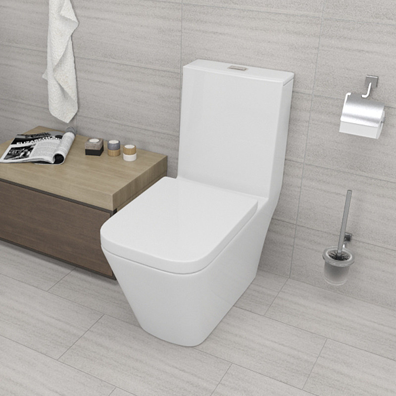 Middle East Style Elongated One Piece Toilet in White