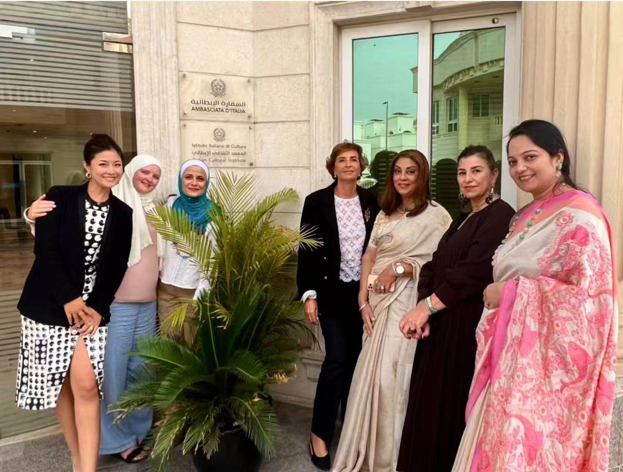 At Dubai Expo: With the Spouses of Various Ambassadors and Counselors