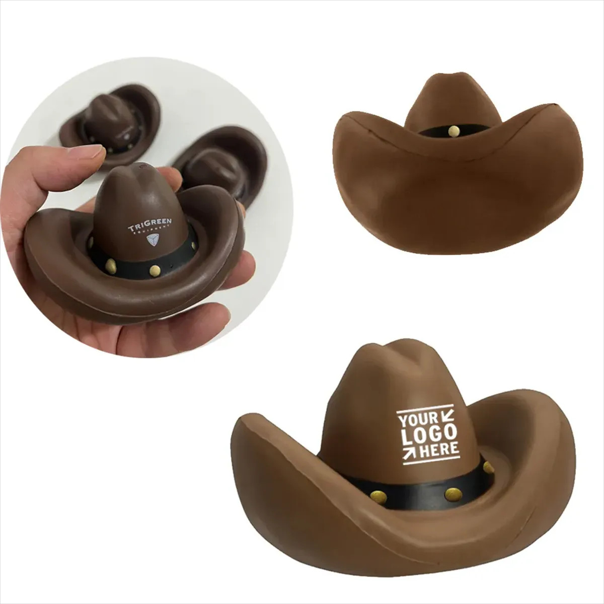 ALCR187 Brown Cowboy Hat Stress Reliever