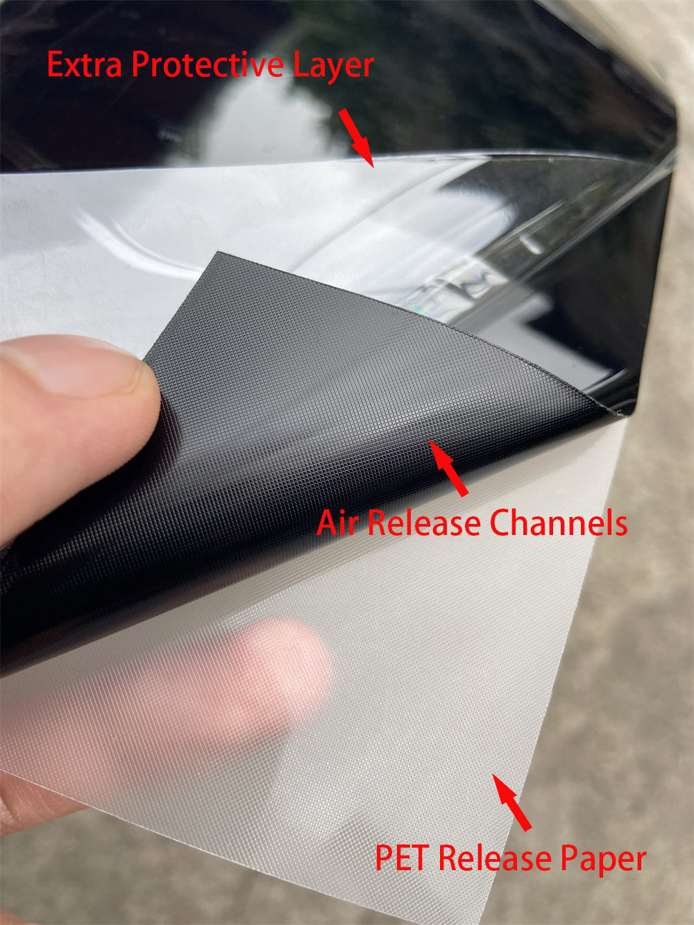 NewL Premium Ultra Gloss Piano Black Vinyl Wrap Roll Foil Air Release Channels for Auto Roof Wing Pillar Motorcycle Decal (Ultra Gloss Black, 150cm x 300cm)