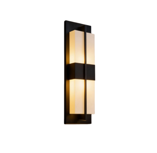 SWL004 Copper Modern Luxury Alabaster Wall Lamp Outdoor Waterproof Sconce Light Courtyard Gate Villa Exterior Gold Black Led Luminaire