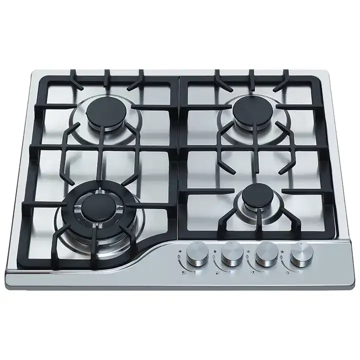 BH1501  Surface material Stainless steel,  The number of focal eyes is 4,  Voltage (V) 220V/110V,  Power type Electric, gas,  Power (W) 7.7KW,  After-sales service system free spare parts,  Warranty for 1 year,  Top material stainless steel,  Burner 4 Burner,  Pan supported cast iron,  Gas type N.G. or L.P.G,  The dimensions are 590x510x120mm,  Gross weight: 18.000 kg