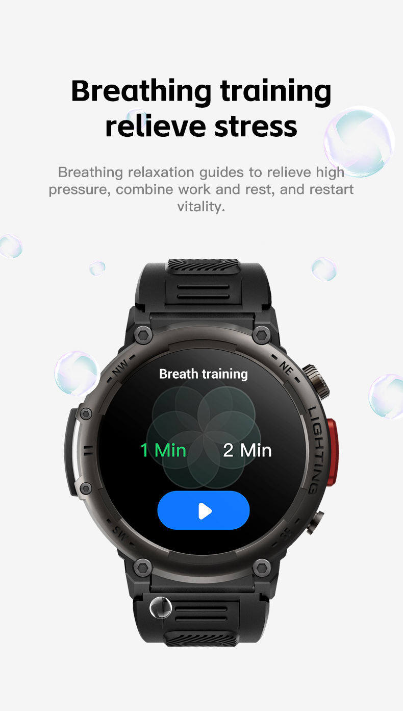 New Arrival Smartwatch Heart Rate Monitor FitCloudPro Waterproof IP67 Flashlight Outdoor Light Smart Watch Phones