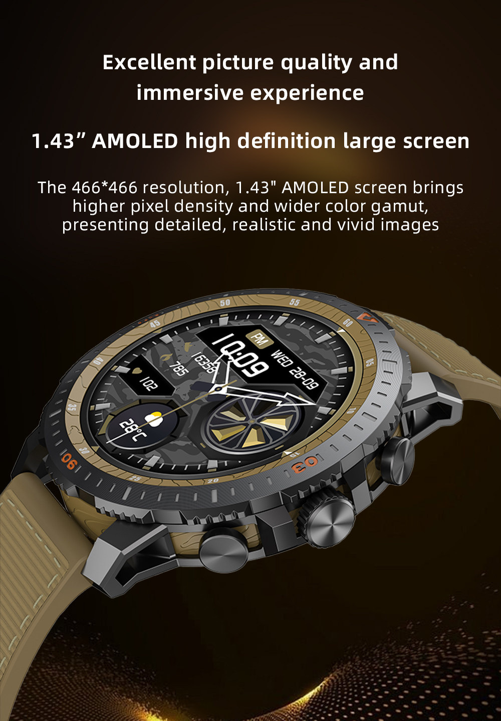 High Quality V313 Gentleman Business Style Outdoor Smart Watch Touch Heart Rate CE Certified Wearable Band SDK Customize