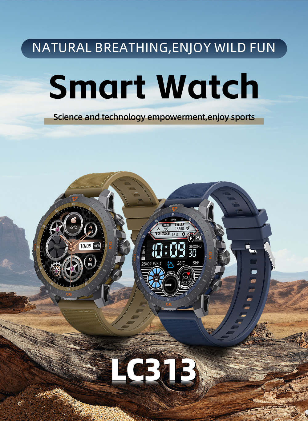 High Quality V313 Gentleman Business Style Outdoor Smart Watch Touch Heart Rate CE Certified Wearable Band SDK Customize