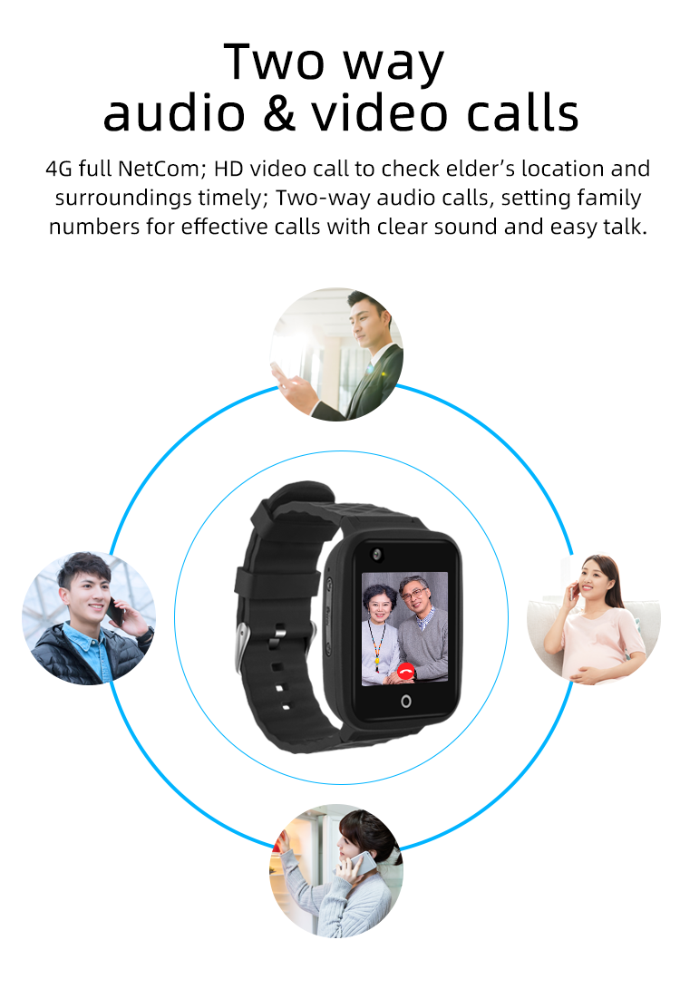 SOS Quick Response Call GPS Fall Tracker Kids Teen Autism Special Needs Elderly Watch 2 Way Auto Answer Speakerphone Smart Watch