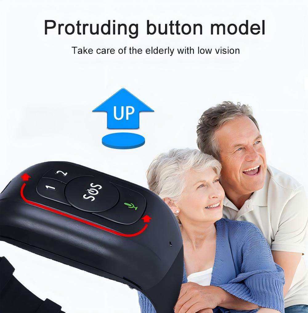 Hot 4G Elderly Watch with Heart Rate Blood Pressure SOS Call Smart Watch GPS One-click Quick Call Body Temperature Alert System