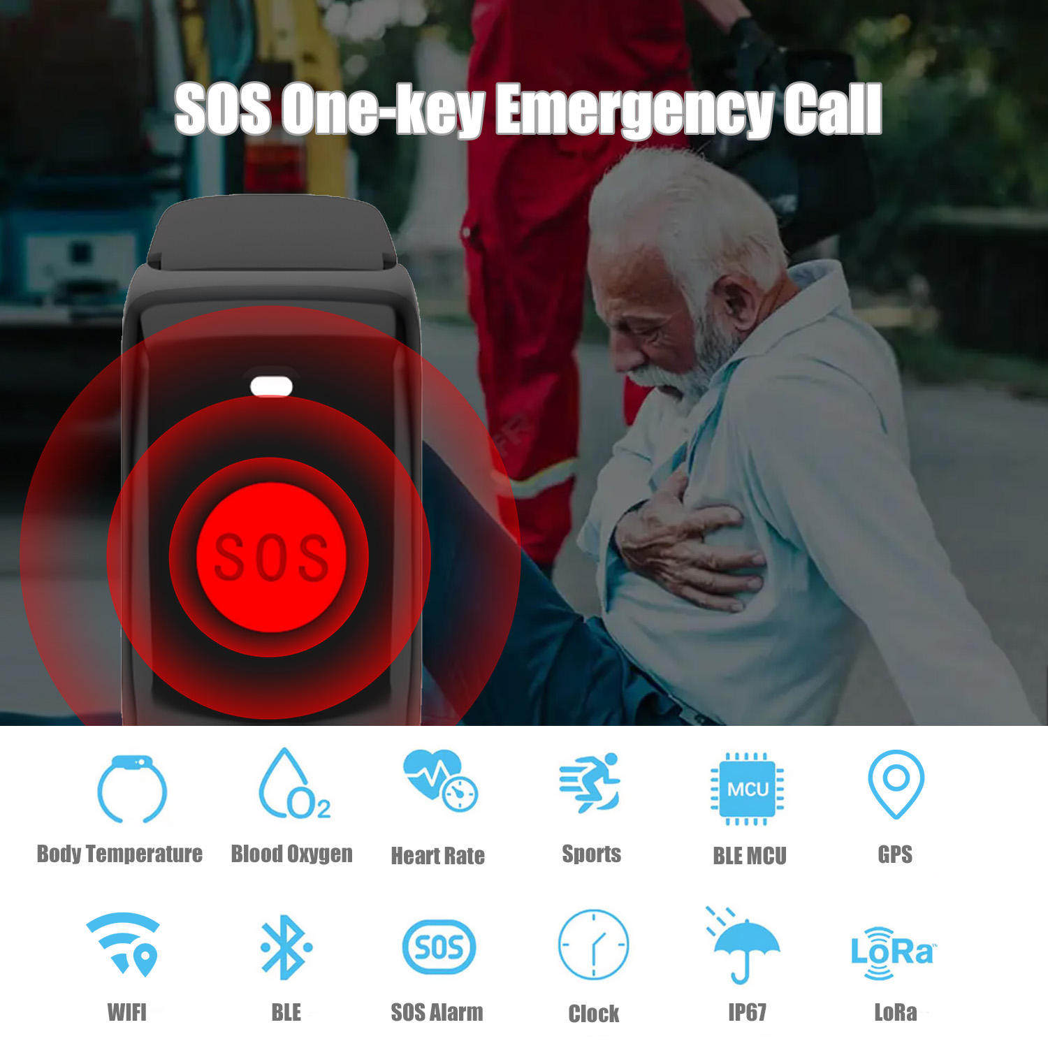 Custom Programmed VK10 LoRa Smart Watch LoRaWAN Safe LAN For Outdoor Emergency Rescue GPS SOS Internal Communication Wristband