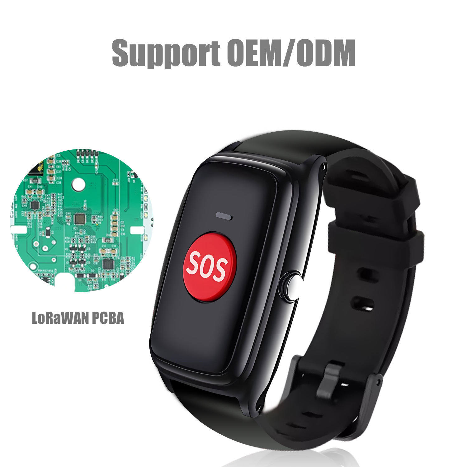 ODM Lora LoRaWAN Protocol Secure LAN For Tunnel Dementia Elderly GPS WIFI SOS Button Cloud Server Health Data S100 Smart Watch