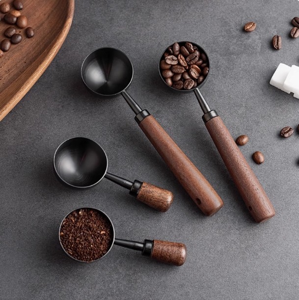 Wooden handle coffee spoon