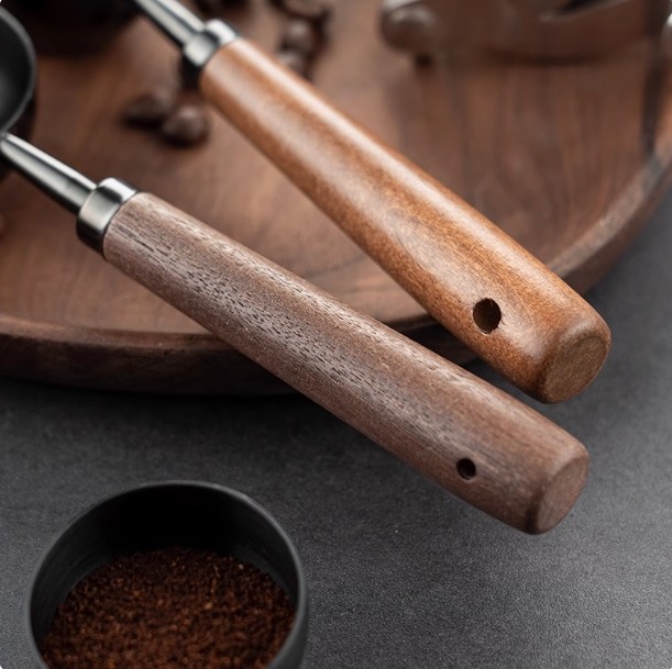 Wooden handle coffee spoon