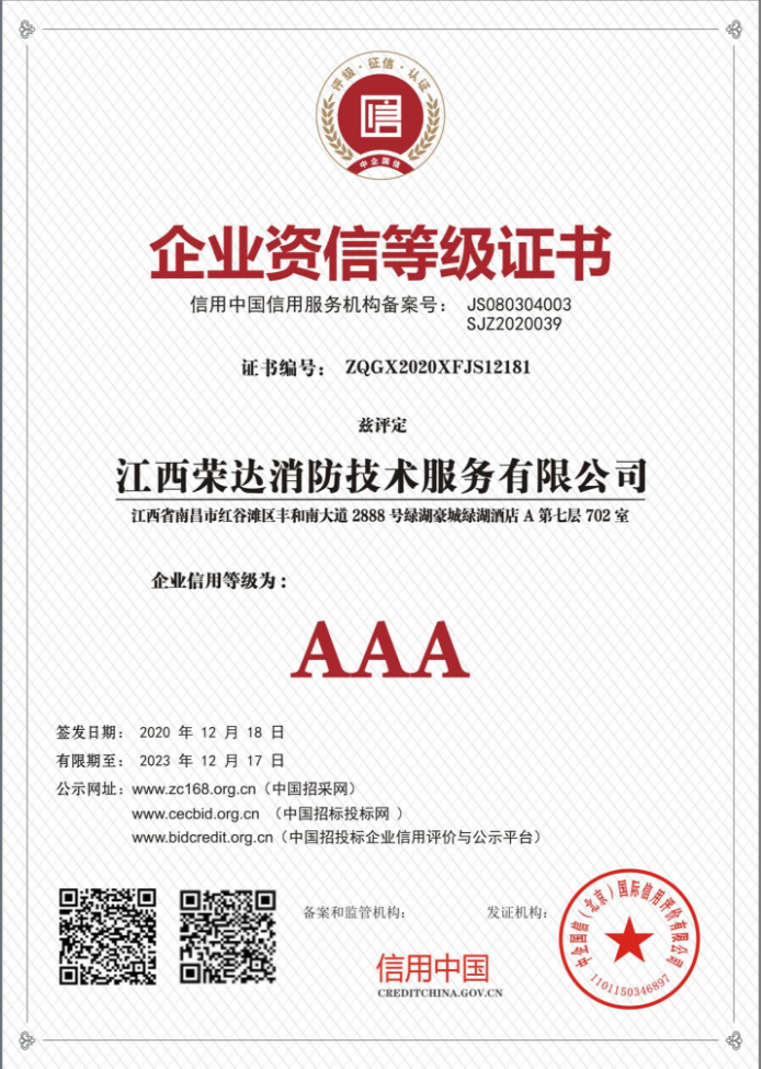 企业资信等级证书