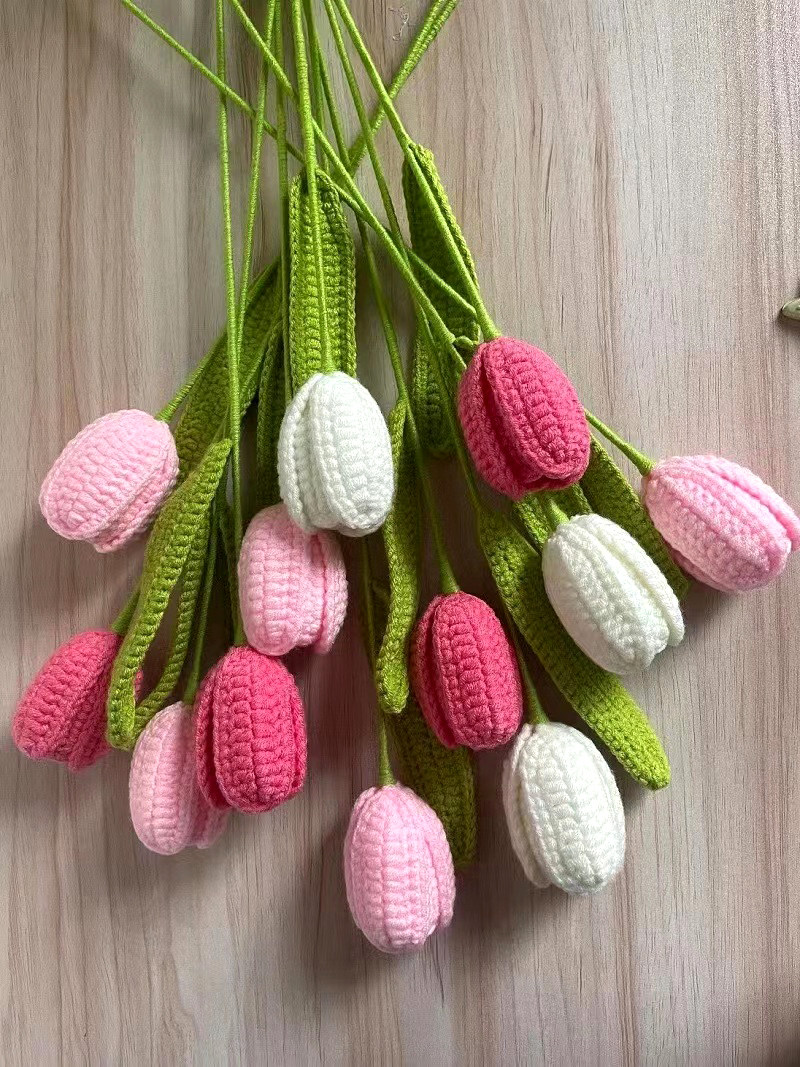 Handmade Crochet Tulips, Home Decor or Mother's Day Gifts