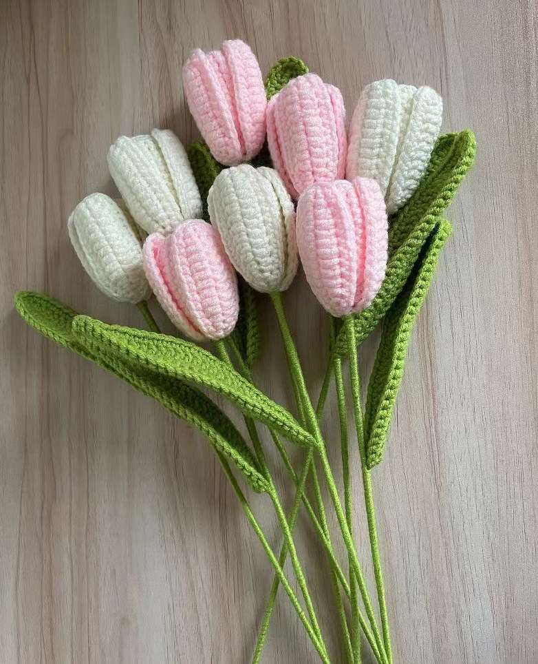 Handmade Crochet Tulips, Home Decor or Mother's Day Gifts